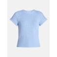 thumbnail image 6 of Time and Tru Women's Textured Crewneck Sweater with Short Sleeves, Lightweight, Sizes XS-XXXL, 6 of 6