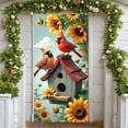 thumbnail image 3 of Colorful Floral Live Happy Banner Vibrant Bird Floral Display Butterfly Accent Spring Inspired Bird Backdrop for Home Decoration Garden Party Photo Shoot, 3 of 9