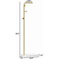thumbnail image 4 of Metal Coat Rack, Modern Coat Tree with 3 Hooks, L Shaped Coat Hanger Stand, Freestanding Coat Rack for Entryway and Corner, Gold, 4 of 14