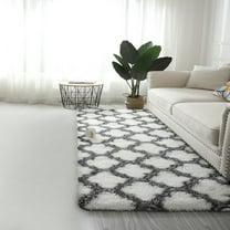 Vadktai Shag Area Rugs, Living Room Rug, Super Soft Plush Fluffy Carpets, Geometric Rug for Home Decor, Non-Slip Indoor Floor Rug for Dorm Kids Nursery Girls Room