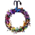 thumbnail image 2 of de mariposa de 18 ", de mimbre colgante de pared de mariposa multicolor, s de primavera de bienvenida para Navidad, jardín, Colco corona de la puerta de entrada, 2 of 8