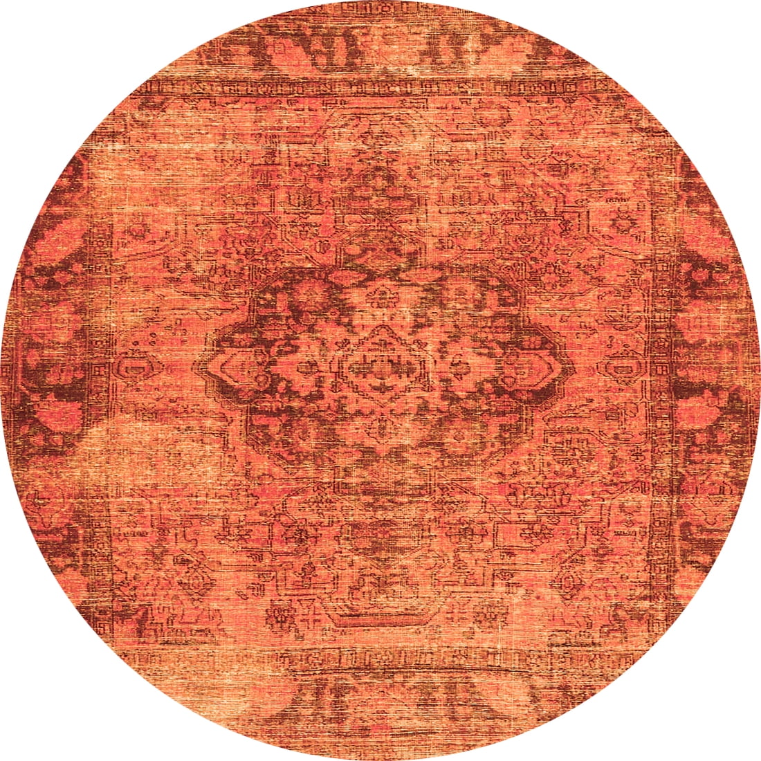 Round Orange Rug Ahgly Company Indoor Round Persian Orange Traditional Area Rugs, 5 ...