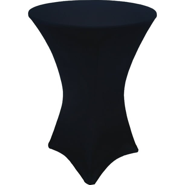30 x 42 Black Stretch Fitted Spandex Highboy Cocktail Cover by Banquet Tables Pro