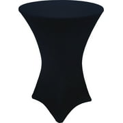 30 x 42 Black Stretch Fitted Spandex Highboy Cocktail Cover -by Banquet Tables Pro