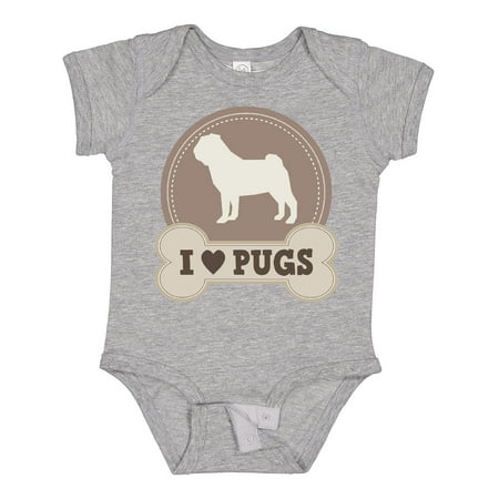 

Inktastic Pug Dog - I Love Pugs Gift Baby Boy or Baby Girl Bodysuit