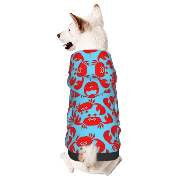 Balery Cartoon Crabs Sudadera con Capucha para Perros Pequeños – Ropa para Mascotas, Disfraz para Perros y Gatos, Ideal para Fiestas y Cosplay-Small