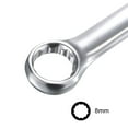 thumbnail image 3 of Uxcell 8mm Combination Wrench with Offset Box End and Angled Open End, Metric Mirror-Chrome Plated High Carbon Steel, 3 of 5