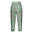 thumbnail image 4 of VERUGU Capris Pants for Women Spring Summer Casual Comfortable Elastic Waist Printed Cropped Pants Green S, 4 of 5