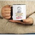 thumbnail image 5 of Inkdotpot Just Smile And Be Happy -Cute Motivational /Tea Mug Birthday Gift For Men / Women Quotes 11oz CeramicCoffeeMug-Black, 5 of 6