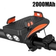 thumbnail image 1 of 4 In 1 Bicycle Phone Holder Led Bike Headlight Usb Charge Treasure With Horn Waterproof, 1 of 3