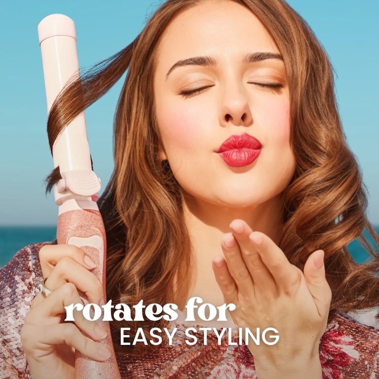 Beachwaver B-Series Ceramic Rotating Curling Iron, Pink Glitter, 1.25 inch New i Free Shipping! The Beachwaver Co. Ceramic Rotating Curling  main image 3