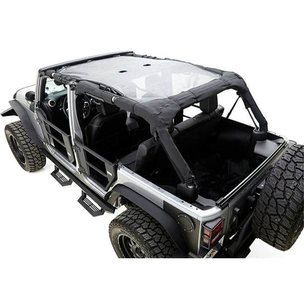 RAMPAGE PRODUCTS 94101R Combo Brief Extended Topper with Zip Out Rear  Section for 1992-1995 Jeep Wrangler YJ, Black Mesh 