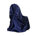 thumbnail image 3 of BalsaCircle 10 Navy Blue Universal Solid Satin Chair Covers Slipcovers Wedding Decorations, 3 of 4