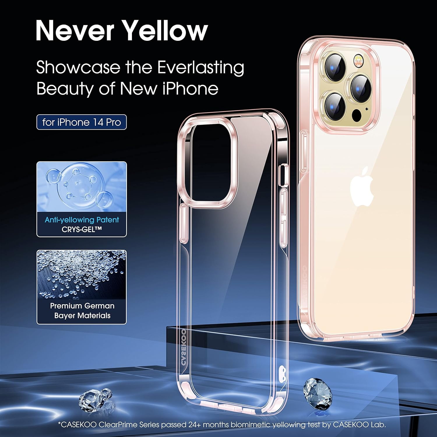 CASEKOO for iPhone 14 Case/iPhone 13 Case Matte Shockproof, [10FT Mil-Grade  Drop Protection] [Never Yellow] Translucent Slim Cover Women Men iPhone