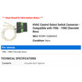 thumbnail image 2 of HVAC Control Select Switch Connector - Compatible with 1986 - 1988 Chevy Nova 1987, 2 of 2
