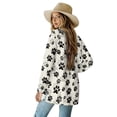 thumbnail image 3 of SCRAWLGOD Dog Paw Long Cardigan for Women Lightweight Open Front Jacket Coat Outwear Breathable Work Cardigan for Women Office Long Sleeve Sweatshirt Cardigan Women Size L, 3 of 7