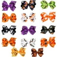 thumbnail image 3 of BINGLI Halloween Bow Knot Hair Pins Halloween Hair Bows Clip Colorful Bou'tique Clip Cute Bowknot Clip Hair Accessories For Girls Babies Toddlers Kids Halloween Christmas Parties, 3 of 3