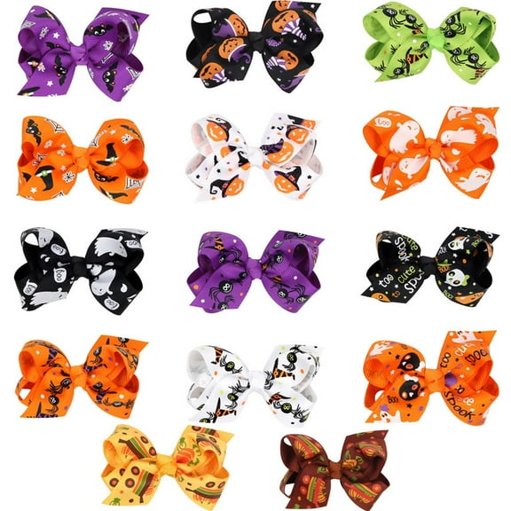 XDDST Halloween Decorations Halloween Bow Knot Hair Pins Halloween Hair Bows Clip Colorful Boutique Clip Cute Bowknot Clip Hair Accessories for Girls Babies Toddlers Kids Halloween Christmas Parties