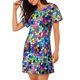 thumbnail image 2 of Balery Colorful Tie Dye Stained Glass 2 Camisón de manga corta con cuello redondo para mujer, cómodo y elegante., 2 of 6