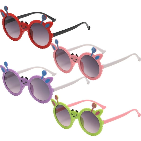 GJX 4Pcs Baby Sunglasses,Trendy and Fashionable Toddler Sunglasses Age 2-4,Fun and Practical Infant Sunglasses,Style1