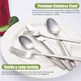thumbnail image 4 of Scheam Stainless Steel Tableware Set,5 Pcs Matte Satin Finish Flatware,Mirror Polished Cutlery Set,Knives Forks and Spoons Set for Home Kitchen Restaurant, Dishwasher Safe (Silver), 4 of 7