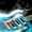 Electric Guitar Splash, variant on Elephant Stock Blue Electric Guitar Wall Art - Horizontal Multi Panel Canvas - Living Room Wall Decor - Music Multi Panel - Black And Blue Decor - 84" x 54"