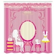 thumbnail image 3 of Ambesonne Fashion Shower Curtain, French Lady Cat Mirror, 69"Wx84"L, Yellow Pink, 3 of 5