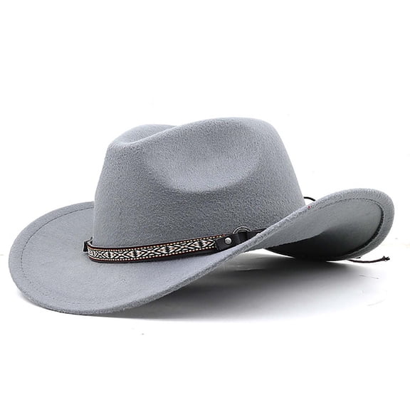Avolia Kids Cowboy Hat Lightweight Polyester Western Style Everyday Adventure Cap with Adjustable Fit Light Gray One Size