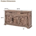 thumbnail image 2 of PurelyGoods 55" Large Buffet Sideboard Cabinet with 3 Doors and 2 Drawers, Buffet Table Coffee Bar Wine Bar Storage Cabinet for Dining Room, Living Room, Warm Brown, 2 of 13