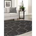 thumbnail image 7 of Unique Loom Trellis Frieze Collection Area Rug - Geometric (5' x 8' Oval Dark Gray/Ivory), 7 of 7