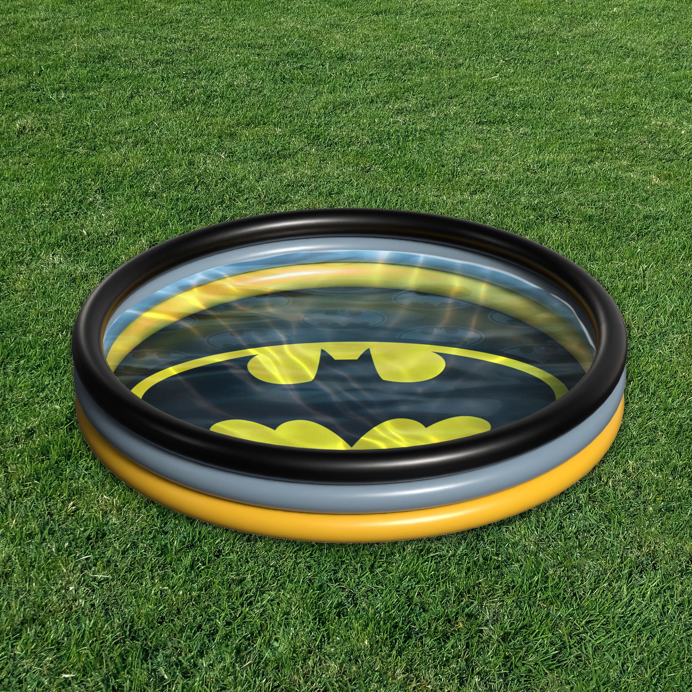 DC Comics Batman 3-Ring Inflatable Swimming Pool, Portable Pool for Outdoor/Indoor Play, for Kids Ages 3+