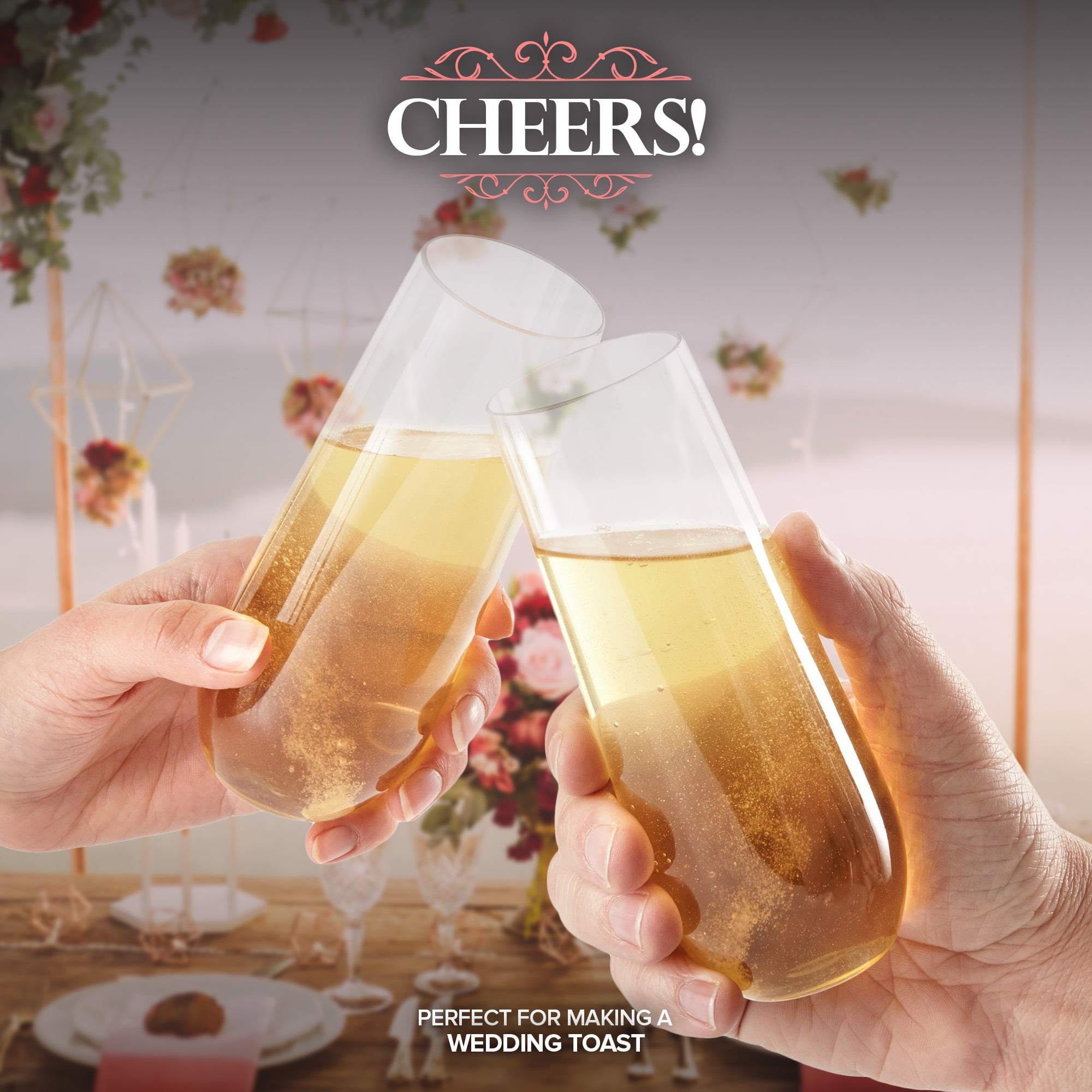 9oz. Clear Plastic Stemless Champagne Flutes by Celebrate It™, 8ct.