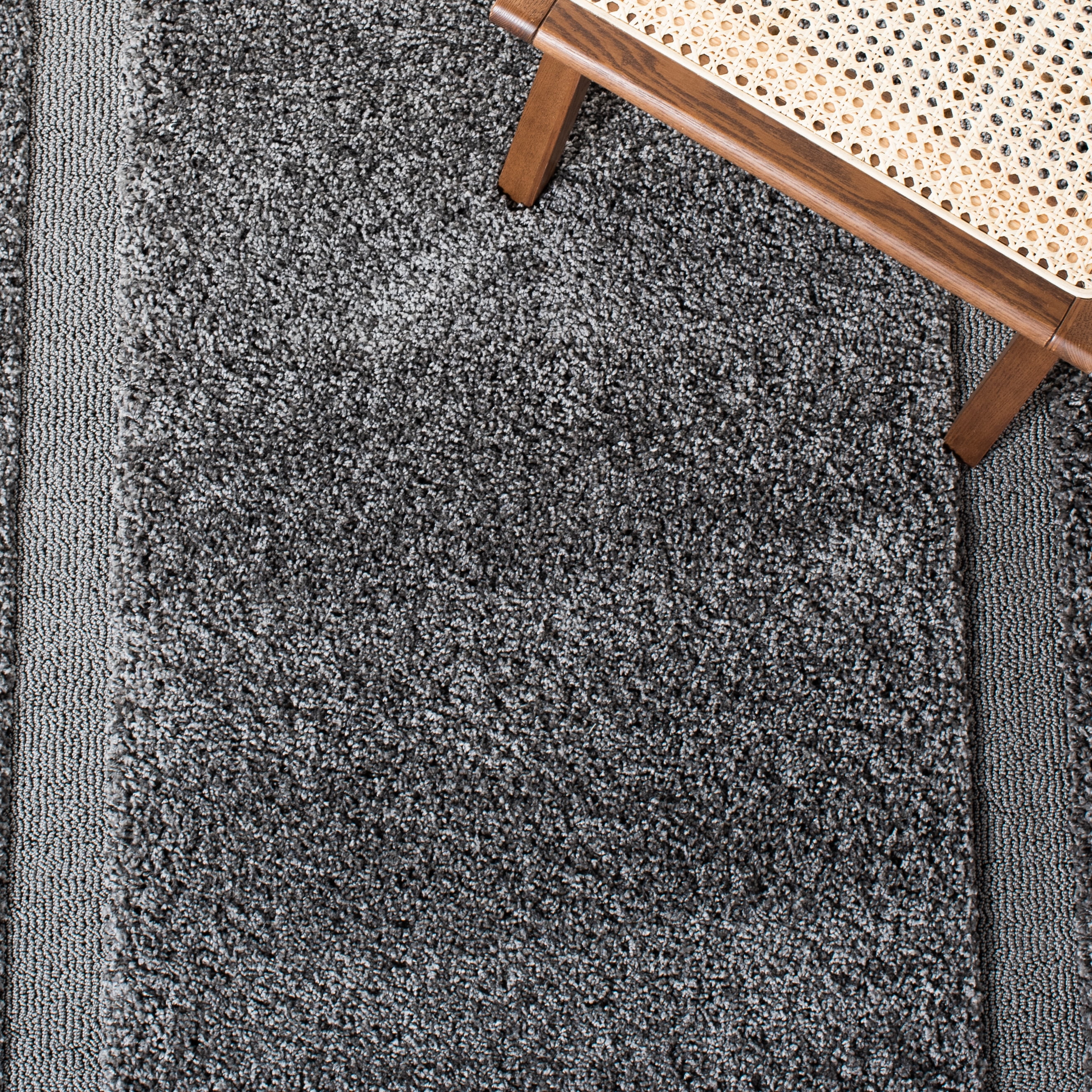 SAFAVIEH Florida Mason Bordered Shag Area Rug, Grey, 2' x 3'