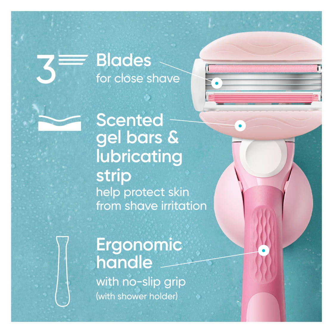 Venus Comfortglide White Tea Women's Razor, 5 Blade Refills