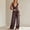 Fuchsia, variant on Morttic Women's Fashion Solid Color Ruffle Strap Wide Leg Jumpsuit – V-Neck Front Zipper Side Pockets Summer Beach One Piece Fuchsia,S