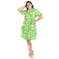 thumbnail image 1 of Vestido camisero con olan Roman Fashion /Tallas Extras, 4326 (Verde flores) verde 42, 1 of 6
