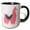 Black/White, variant on 3drose, Fun Creative Fluffy Pink Llama Wearing a Saddle Blanket, 11oz Two-tone Blue Mug