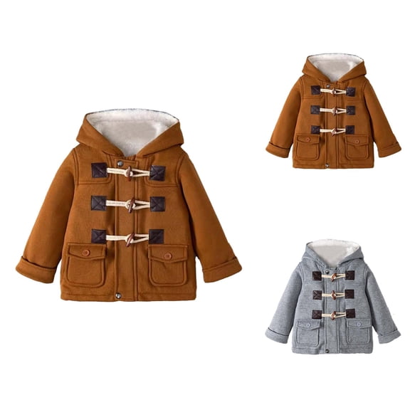 Boys Coat Boys Winter Jacket Hooded Duffle Zipper Outerwear for Baby Cold Weather