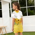 thumbnail image 5 of Abcomgle Summer Dresses for Girls 10-12 Casual A-Line Short Sleeve Midi Dress Sunflower Print Crew Neck Cute Loose Sundresses for 4-14t Kids, 5 of 6