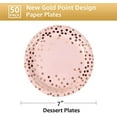 thumbnail image 3 of Pink & Rose Gold Dots Party Paper Plates, 50 PCS Disposable Party Supplies Dessert Paper Plates for Birthday Wedding Bridal Shower Supplies (7 inches), 3 of 7