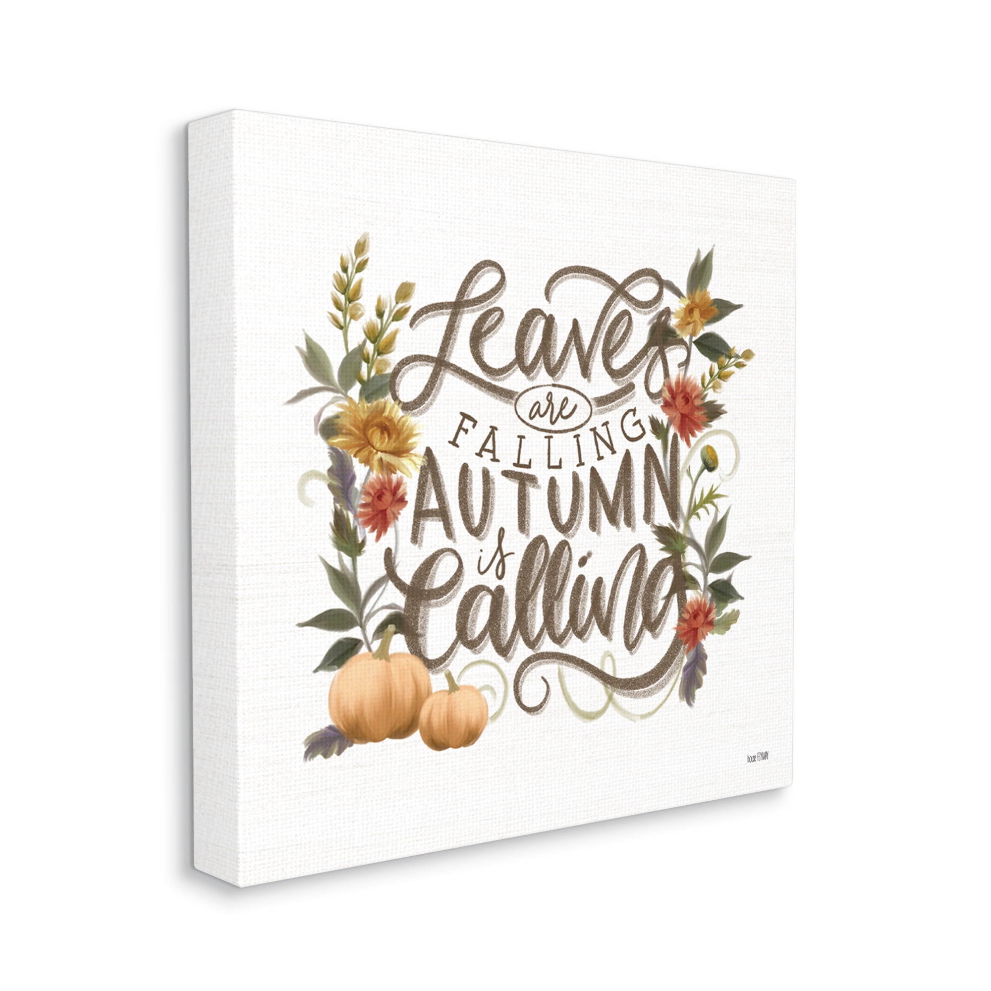 Stupell Industries Autumn is Calling Phrase Inspirational Painting Gallery Wrapped Canvas Print Wall Art, 36 x 36