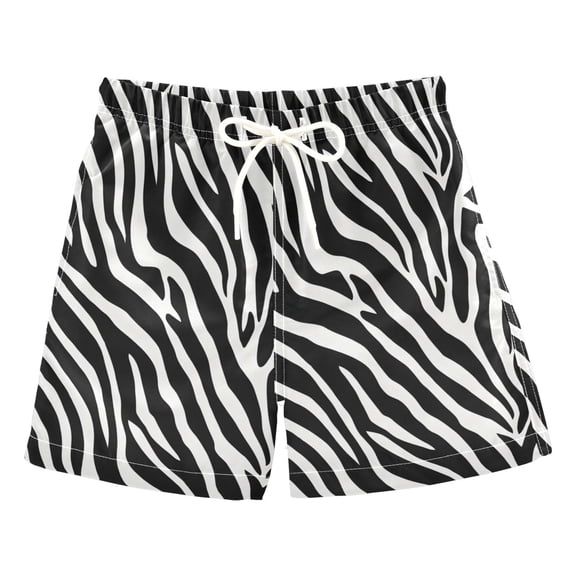 Zebra Stripe Design Swim Trunks Quick Dry Beach Pool Board Shorts Lightweight Stylish Print Sizes 2T to XL