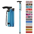 thumbnail image 1 of Bastón plegable Supregear, ajustable en 5 niveles de altura, ligero, plegable, portátil, de viaje, con correa de muñeca y mango en T, para personas mayores, discapacitadas, hombres y mujeres, azul, 1 of 5