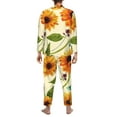 thumbnail image 5 of Kll Sunflowers And Butterflies Sleepwear Mens Flannel Pajamas,Long Cotton Pj Set, 5 of 9