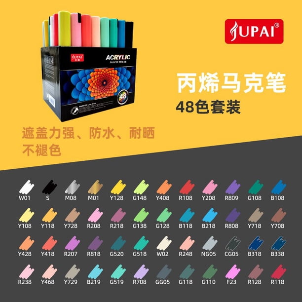 JUPAI-rotulador acrílico impermeable para publicidad, pintura colorida, papelería, tela de vidrio de cerámica, grafiti, 5510-12/24/36/48/60