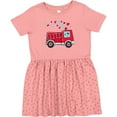 thumbnail image 3 of Inktastic Valentine Fire Truck with Cute Dalmatian and Hearts Girls Toddler Dress, 3 of 5