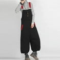 thumbnail image 4 of SMihono Women's Halter Backless Patchwork Colour Loose Long Jumpsuit Casual Women Fashion Backless Loose Long Pants Jumpsuit Camis Bodysuit Black 4, 4 of 4