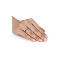 thumbnail image 3 of 1.40 Carat (Ctw) Lab-Created Blue and White Sapphire Baguette Ring Band in Sterling Silver for Women, 3 of 6
