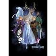 thumbnail image 2 of Girl's Frozen 2 Group Portrait Graphic Cropped T-Shirt Black X Large, 2 of 3