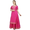 thumbnail image 1 of Bimba Jupe Kurta Longue en Coton Magenta pour Femmes Vêtements Indiens - 12, 1 of 4